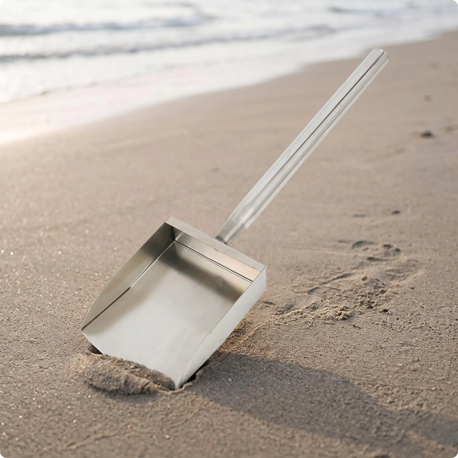 Stainless Steel Beach Sand Sieve Shovel Heavy Duty Digging Tool for Sand Collecting Treasure Hunting Coastal Foraging