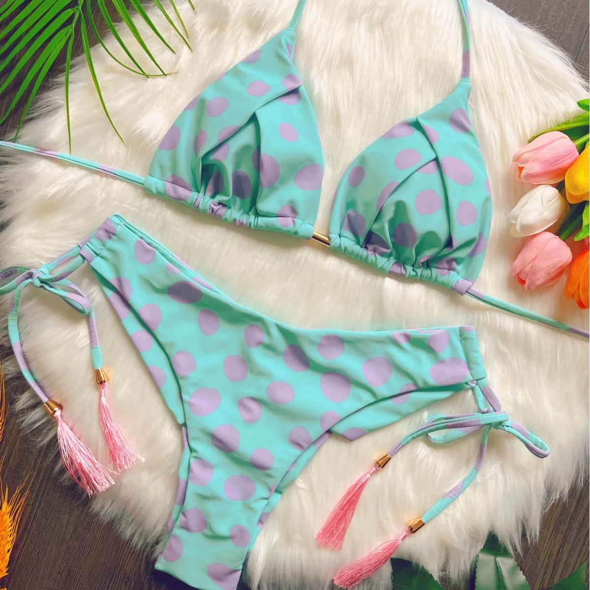 2024 New Printed Split Bikini Swimsuit Sexy Triangle Women Swimsuit Swimsuit