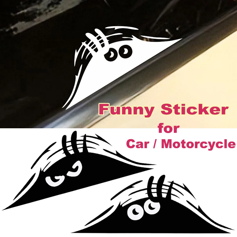 Peeking Monster Scary Eyes Car Sticker Peeking Elf Vinyl Decal Angry Peeping Devil Eyes Sticker for Car Motorcycle Decoration