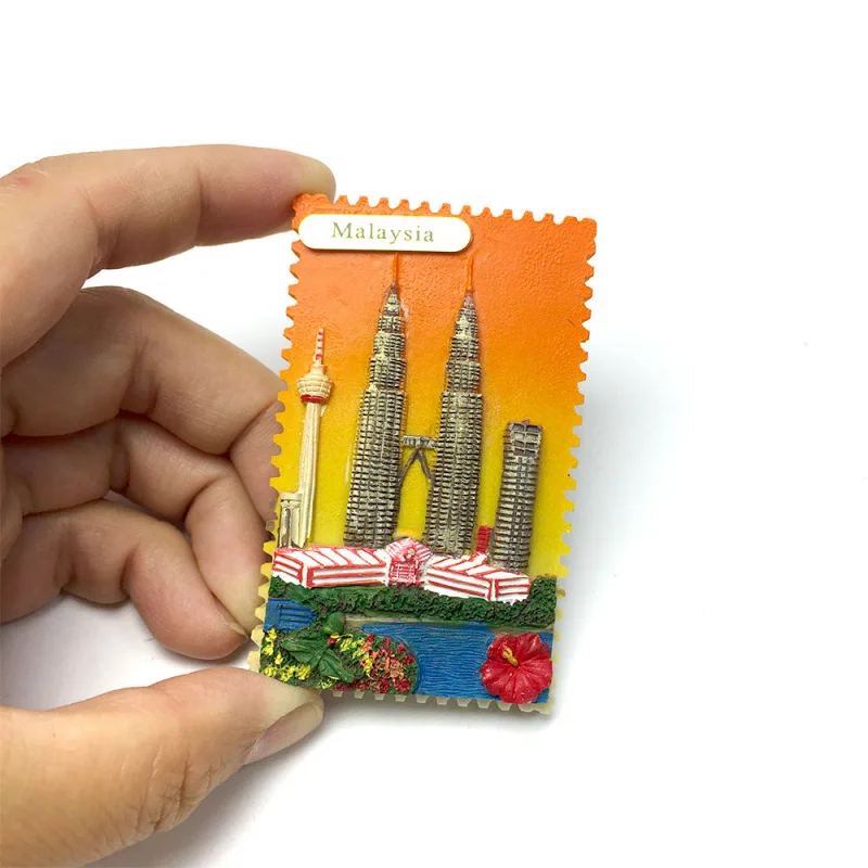 

Malaysia Petronas Tower Landmark Building Cultural and Creative Refrigerator Magnet Travel Souvenir Home Decoration Gift