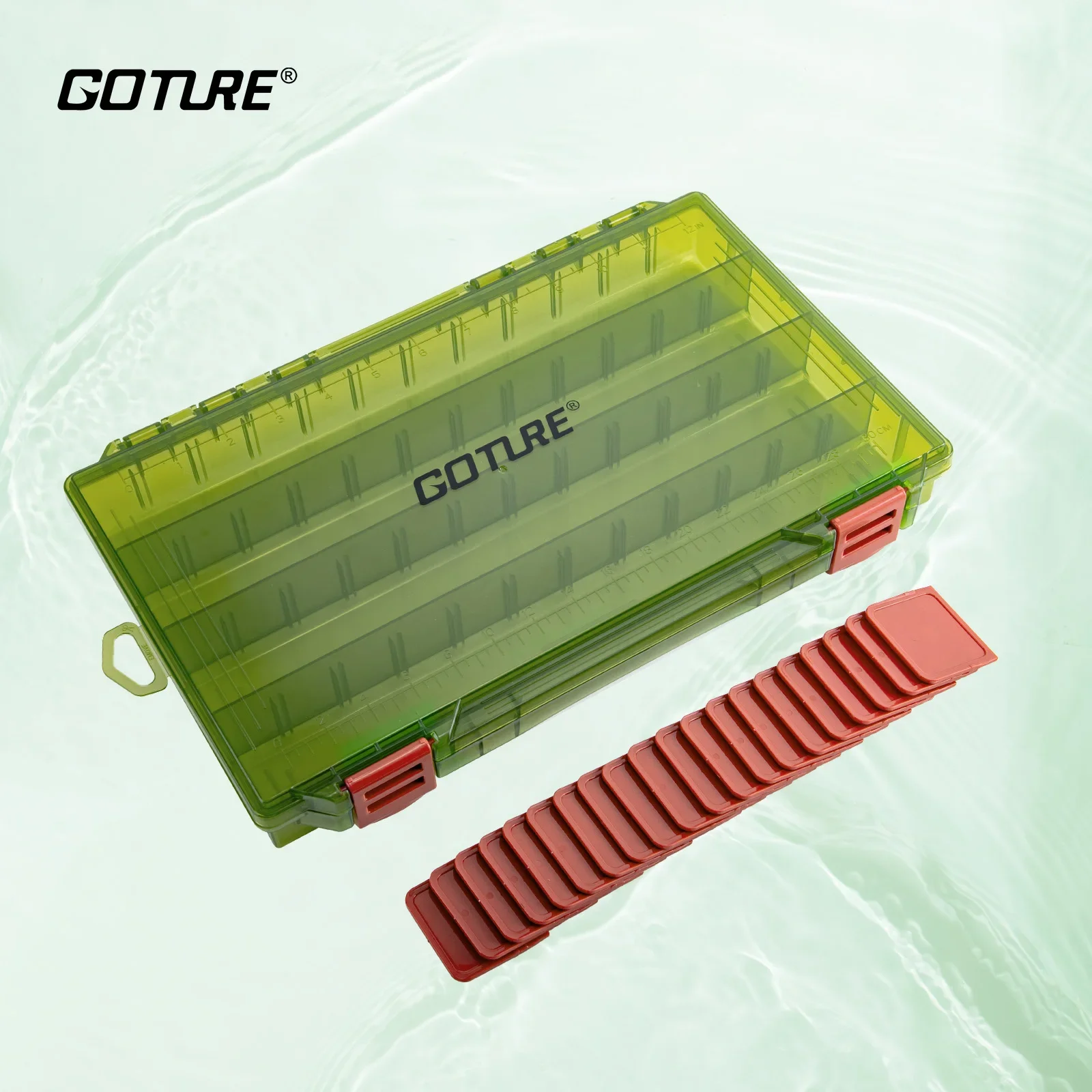 

Goture Tackle Box 3700 Removable Dividers Fishing Tool Organizer with Embedded Handle Fishing Accessories Lure Hook Storage Case