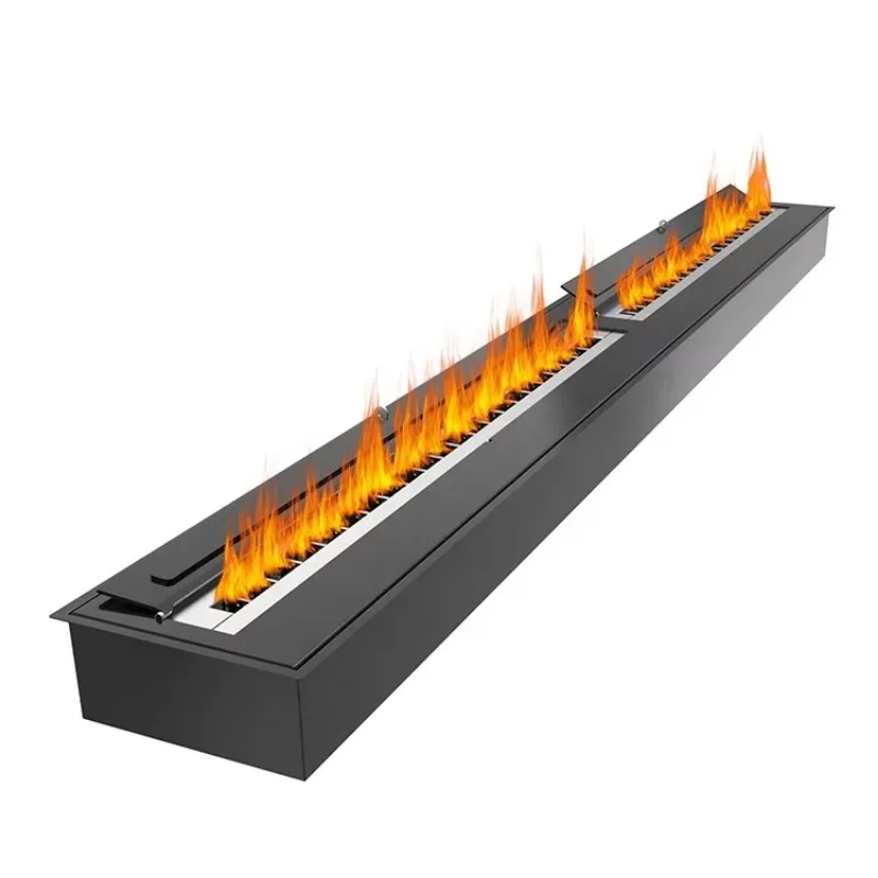 24-Liter Modern Steel Insert Fireplace Bio Heater Remote Control Eco-Friendly Flame Linear Electric Fireplace Living Room Dining