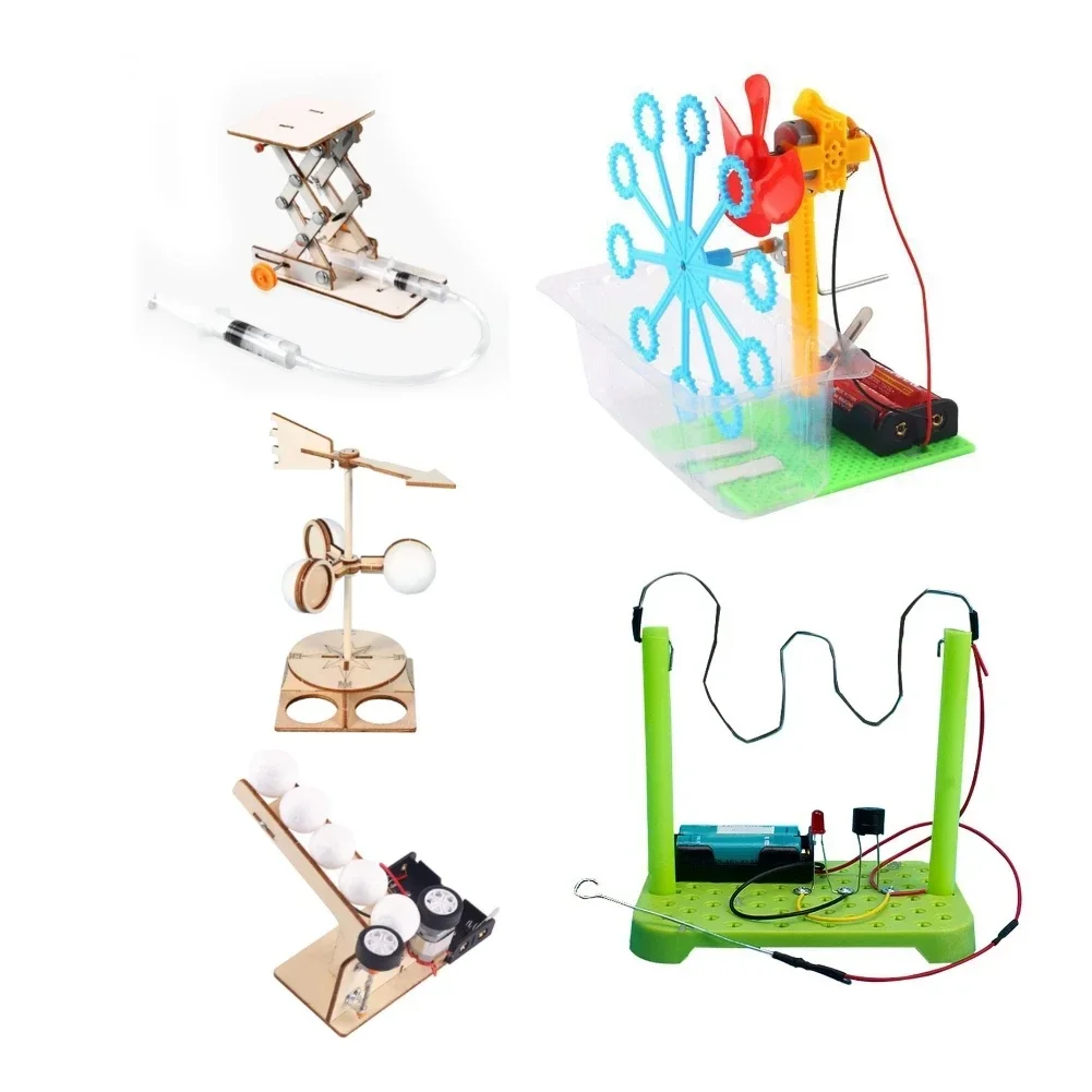 Kits de haste para crianças, kit de circuito de experimentos científicos físicos diy, componentes eletrônicos abs, brinquedos manuais educativos para crianças