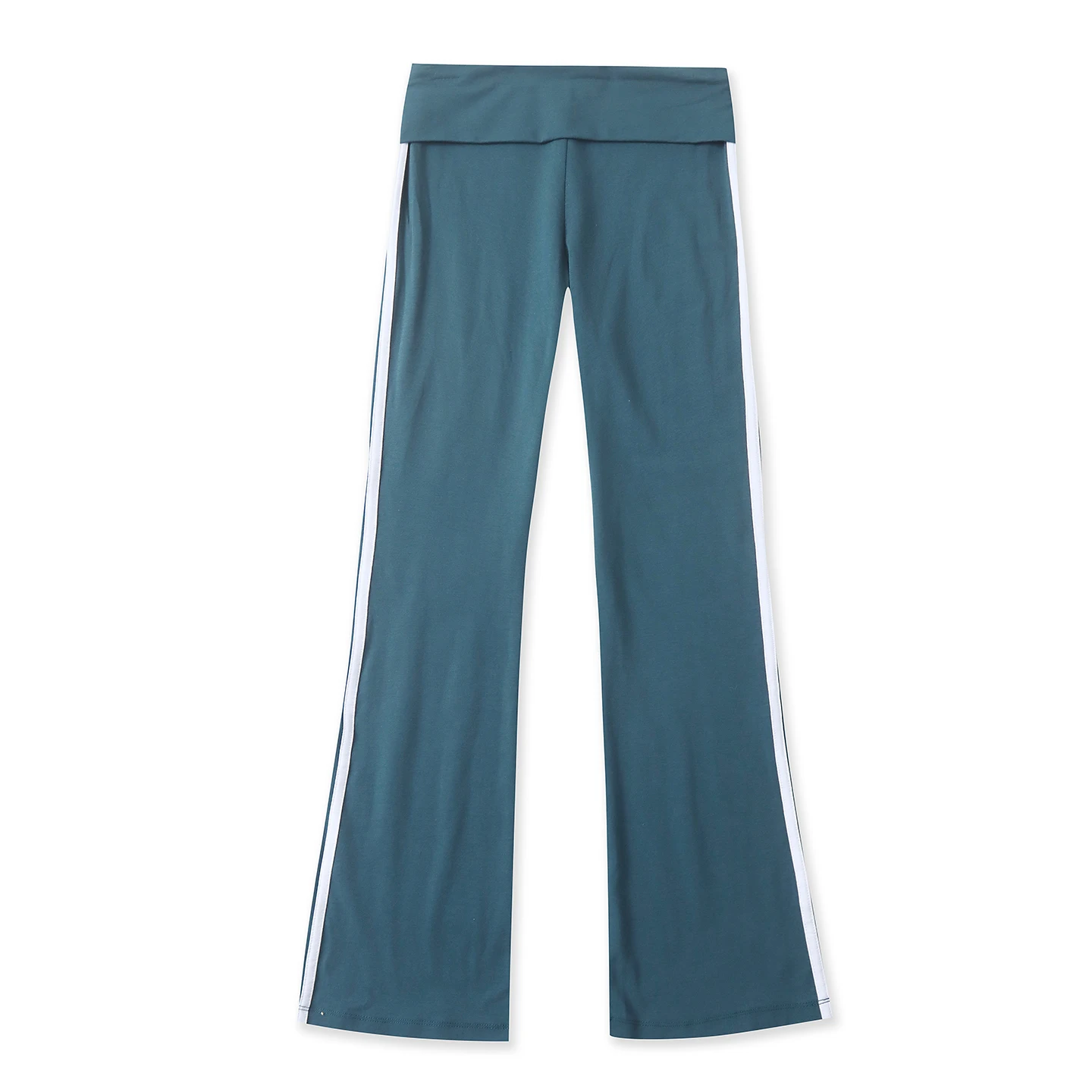 plus Size Yoga Pants Casual Loose Double Layer Waist Color Block Strips Long Trousers Women's Spring New Style High Waist