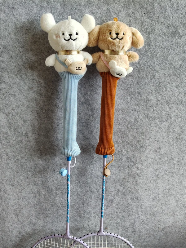 Cute Line Dog Badminton Racket Grip Cover Doll Protection Netball Handle Sleeve Sport Fitness Fans Supplies Sweatband