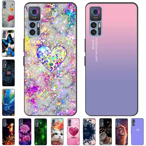 For TCL 30 5G Case 30+ Shockproof Soft Silicone Cat TPU Back Covers for TCL 30 Plus Case T676K T676J Funda TCL30 T676H Cover