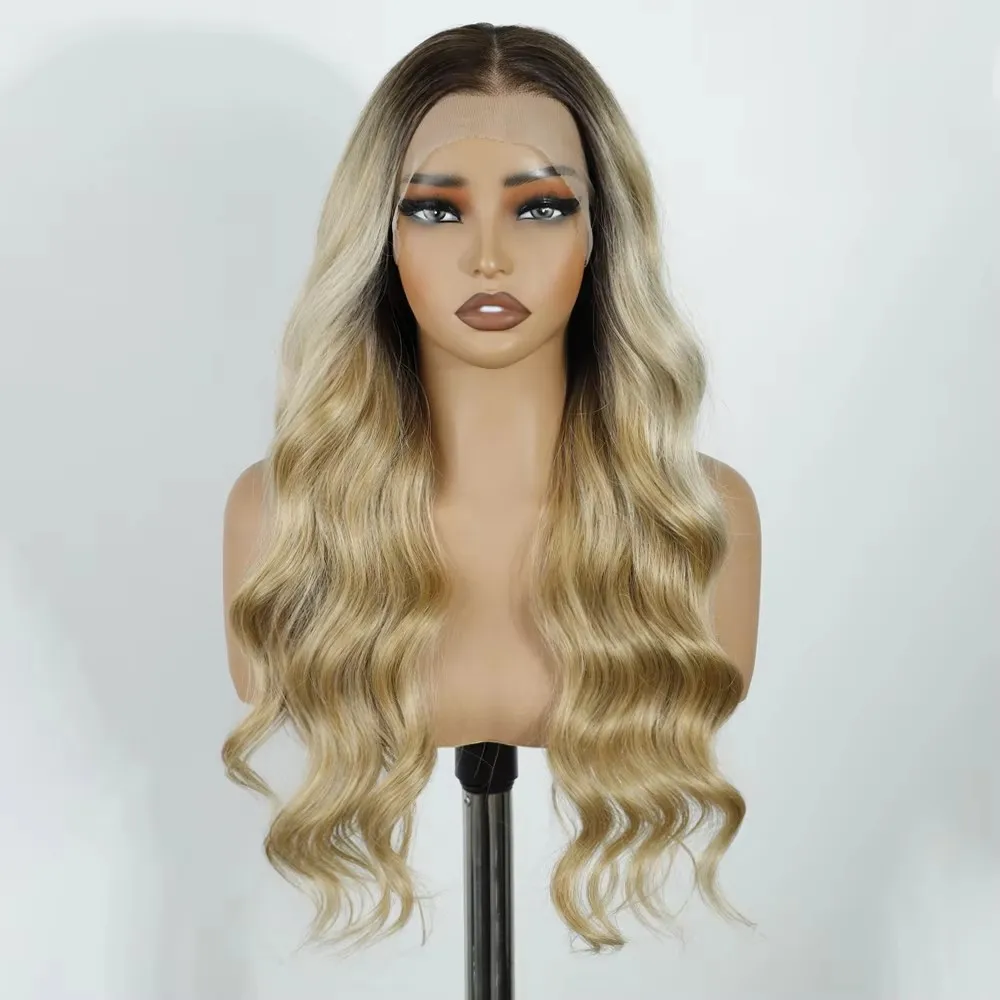 

Высококачественный термостойкий парик из синтетического волокна с эффектом Body Wave, 360 HD Lace, без клея, 13x4 HD, с синтетической кружевной передней частью, идеальный подарок для женщин