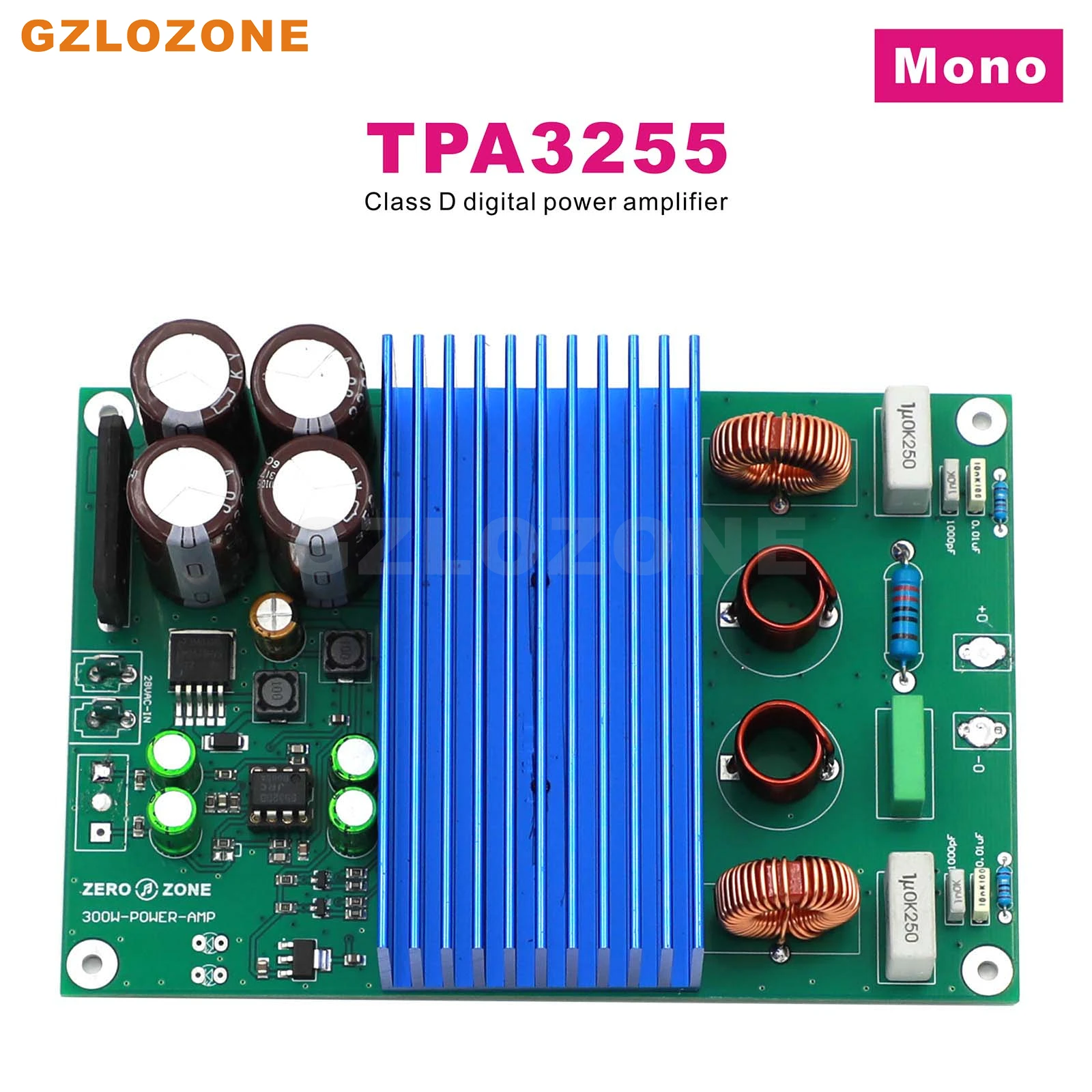 High Power HIFI BTL MONO TPA3255 Class D Power amplifier Finished board Support RCA/XLR Input 300W