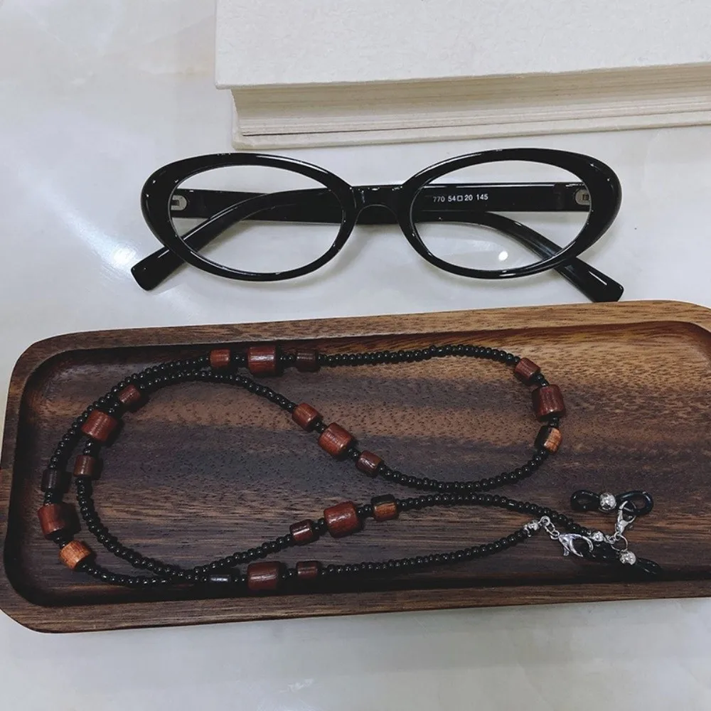 New Universal Eyeglass Chain Eyeglasses Anti Drop Eyeglass Retainer Nonslip Cylindrical Wood Beads Glasses Lanyard Women Men
