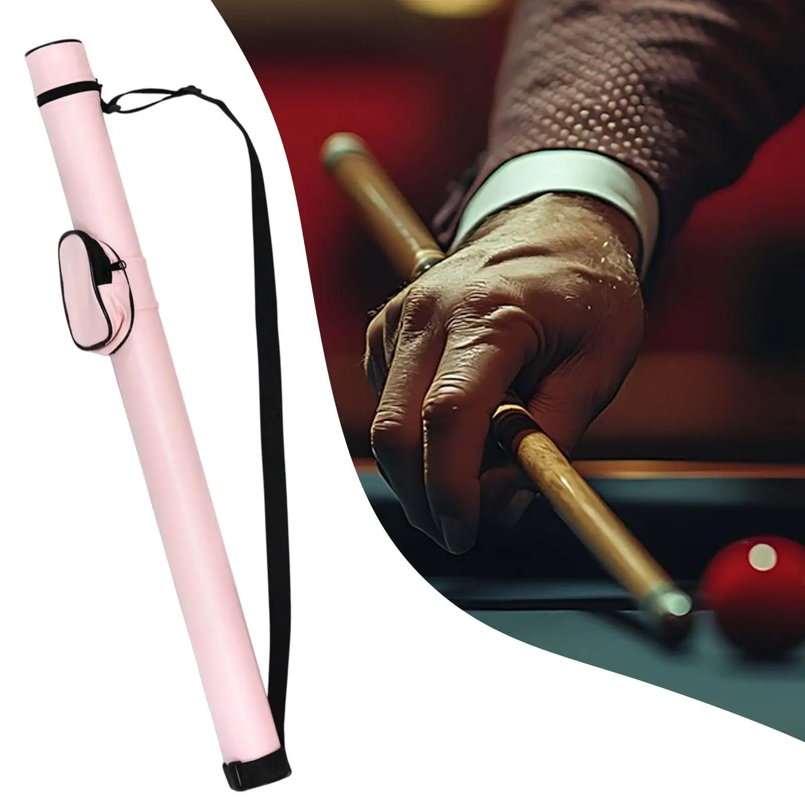 Billiard Pool Cue Case Pink Outdoor Accessories with Shoulder Strap Snooker with Zipper Billiard Pool Cue Bag for Girl Women