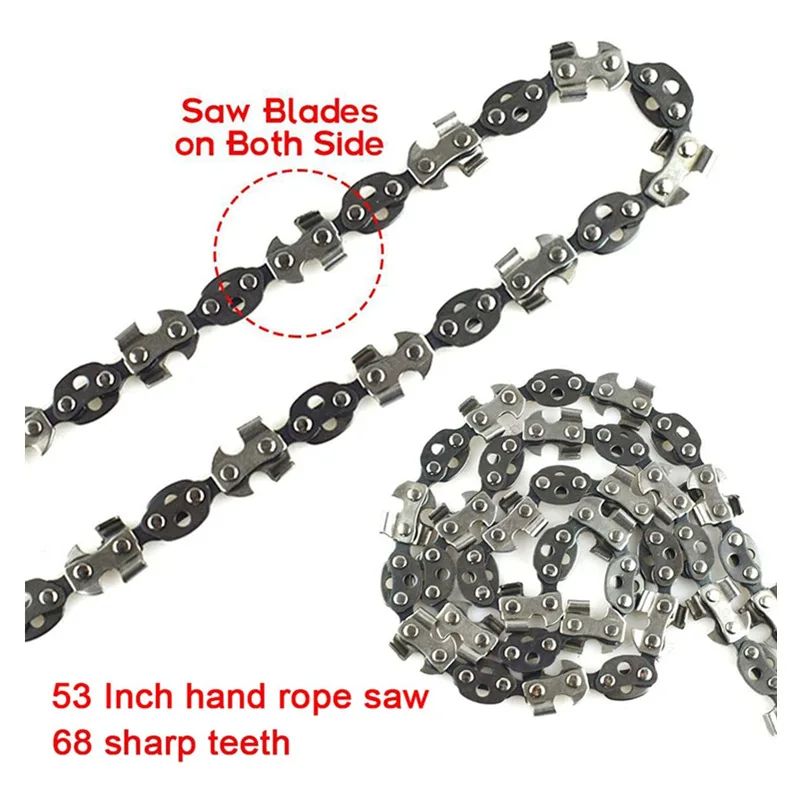 Outdoor Pull Chainsaw Set, Garden Tall Branch Trimming Saw Blade Chainsaw