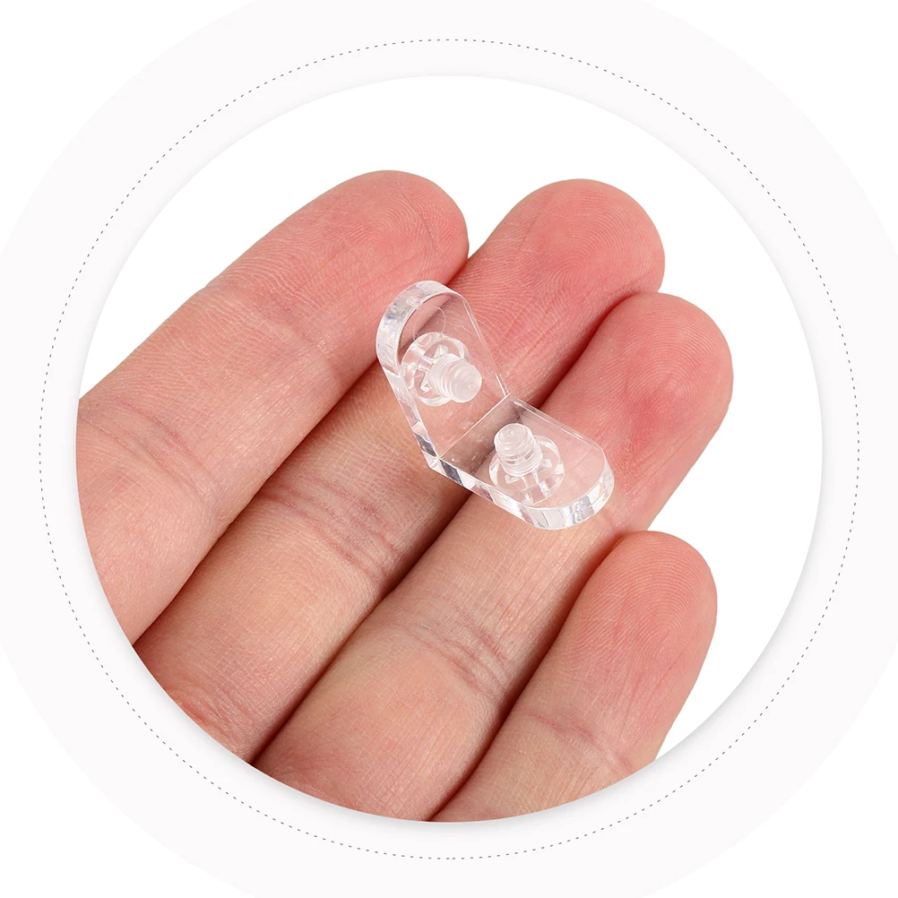 12 set 12 Sets Acrylic Corner Brackets Clear Reinforcement Supports for Display Cabinets Boxes DIY Assembly Wall Mount