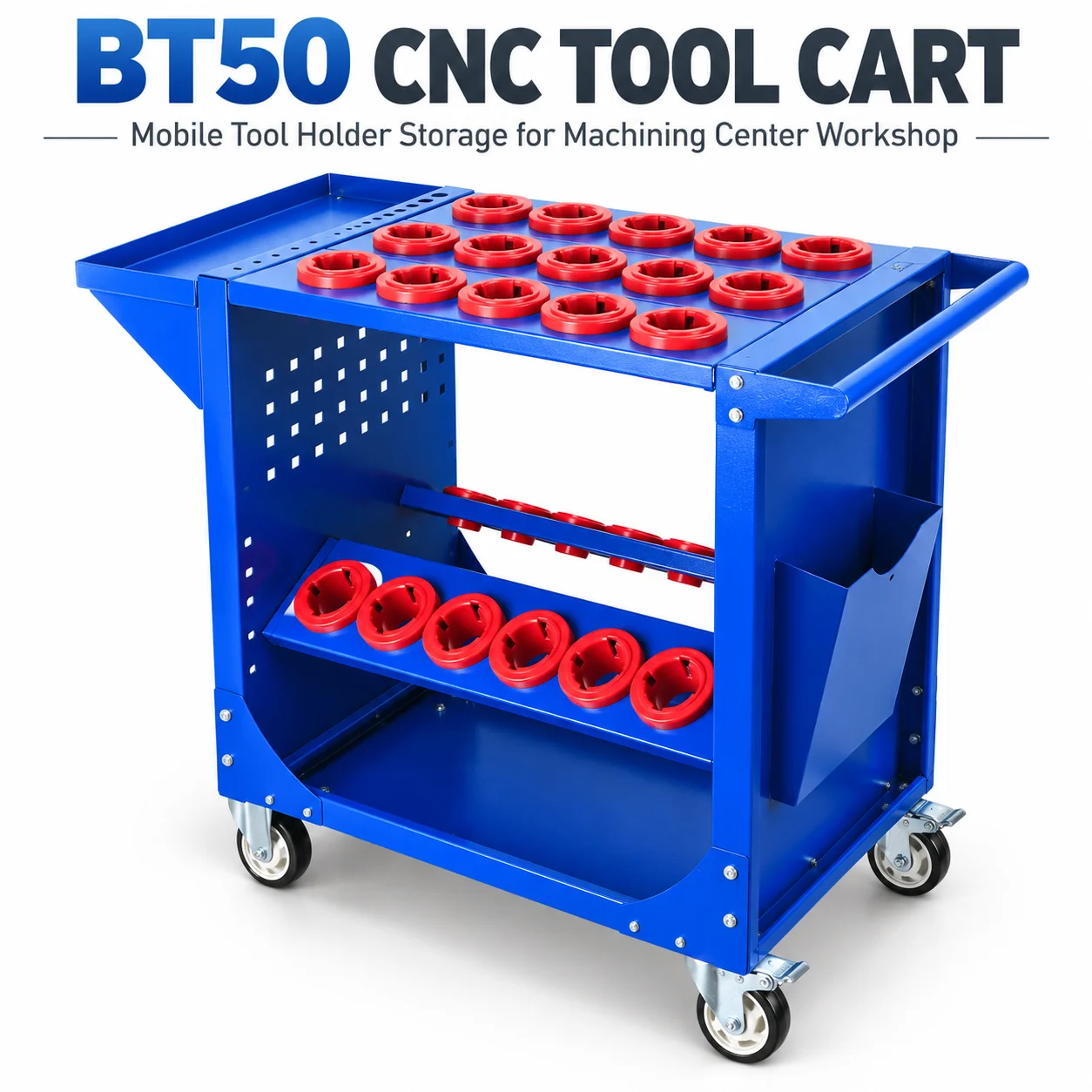 AOLIVIYA BT50 CNC Tool Cart Tool Holder Rack Mobile Storage Trolley Machining Center Organizer Workshop