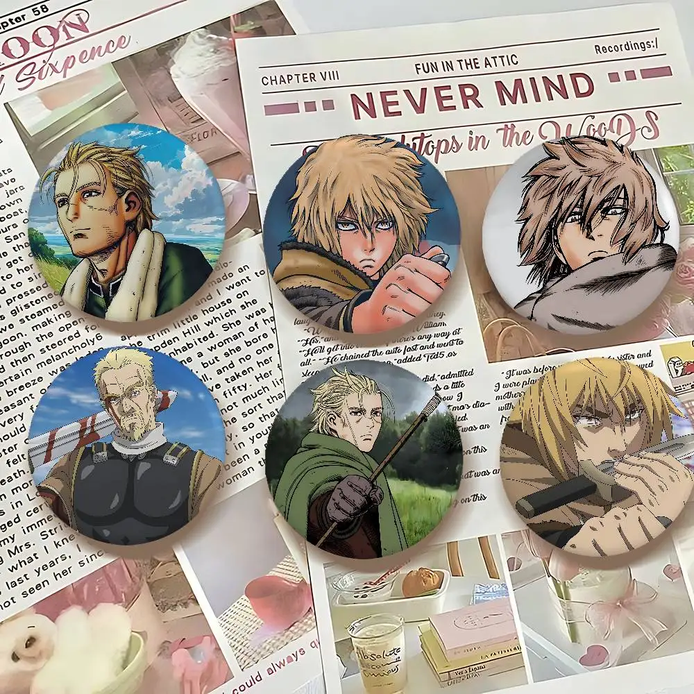 Vinland Saga Runde, exquisite Abzeichen-Broschen, kreative Anstecknadeln für Kleidung, Hut, Rucksack, Geschenkzubehör