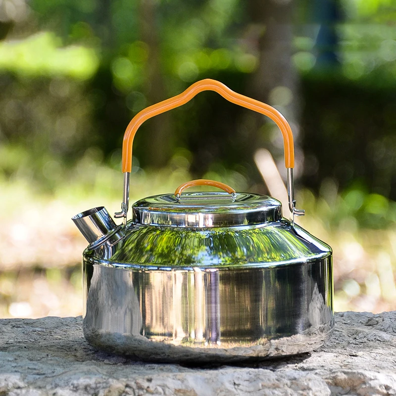 

0.8L Portable Stainless Steel Kettle Teapot Coffee Maker Outdoor Hiking Travel Camping Cooking Utensils Camping Equipment