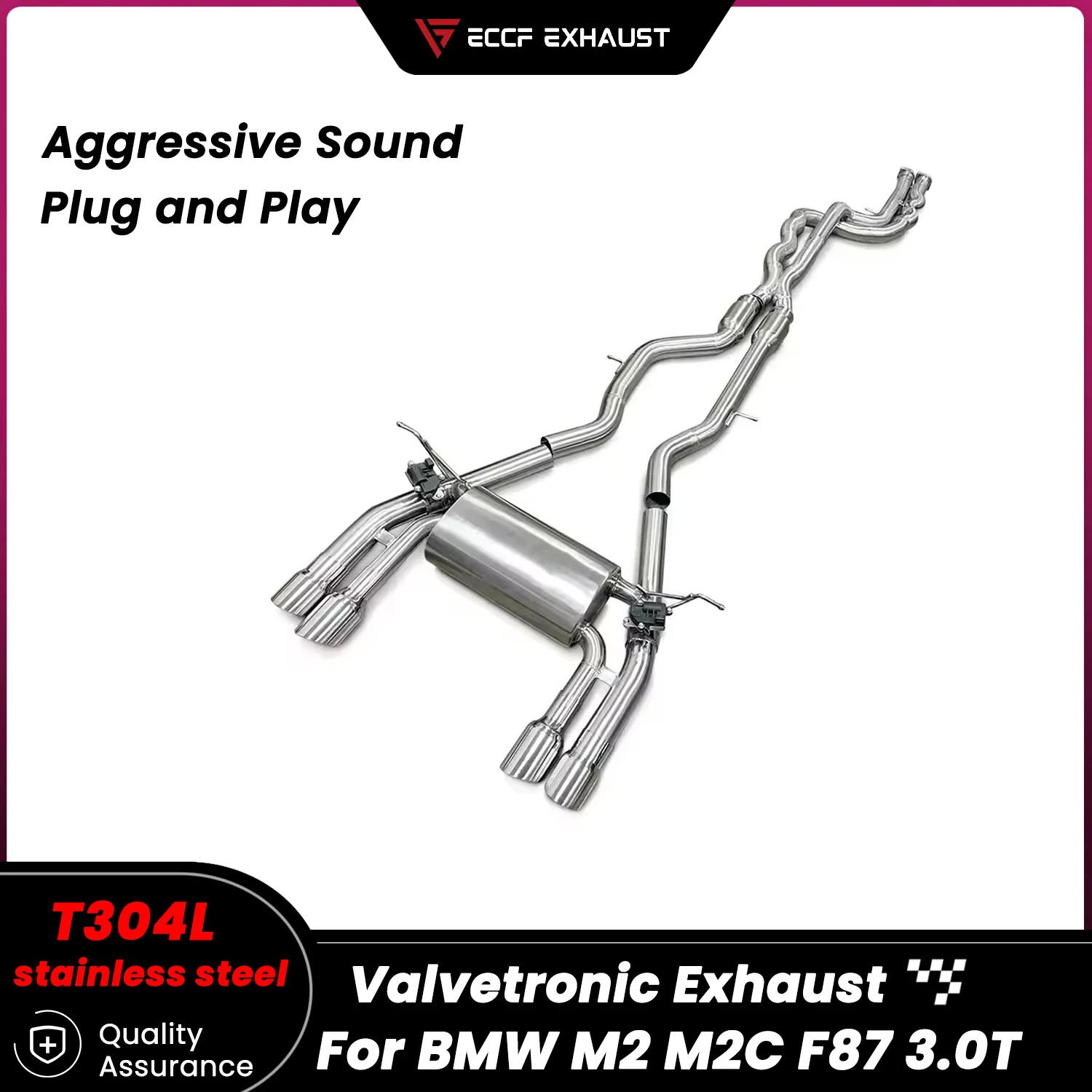 

Aggressive Sound Valvetronic Stainless Steel Catback Exhaust for BMW M2 M2C F87 3.0T Unleash Maximum Performance