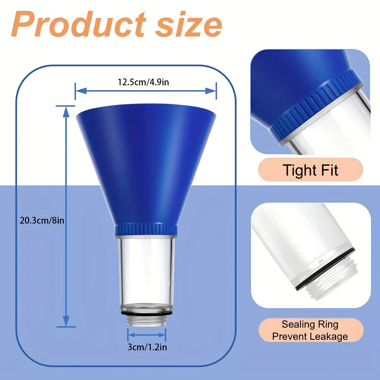 Car Engine Oil Funnel Kit Spill Proof Threaded Filler Tool with Adapter for Toyota Lexus Honda Hyundai Kia Auto Accessories