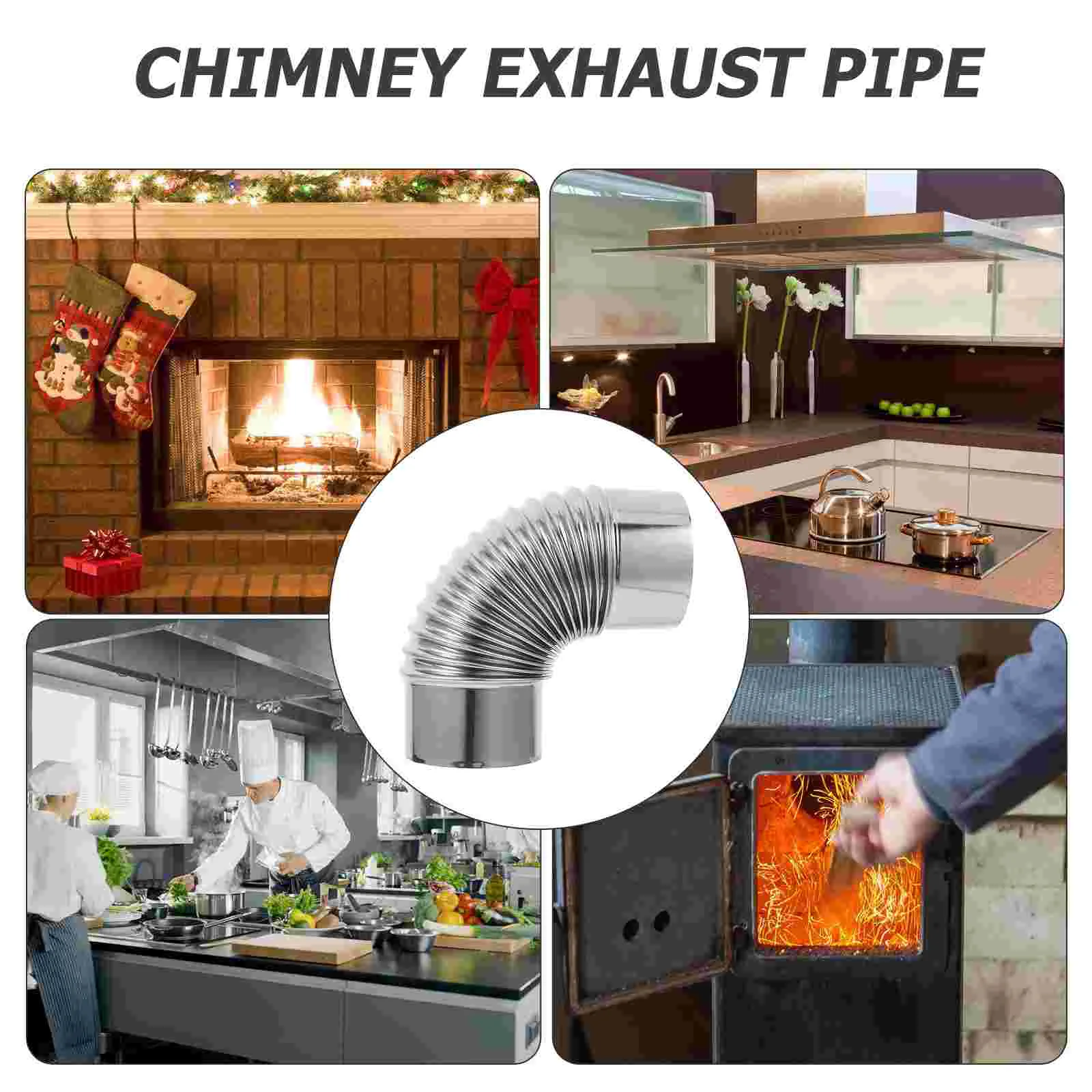 Chimney Flue Stove Pipes Cap Elbow Firewood Exhaust Duct with Matte