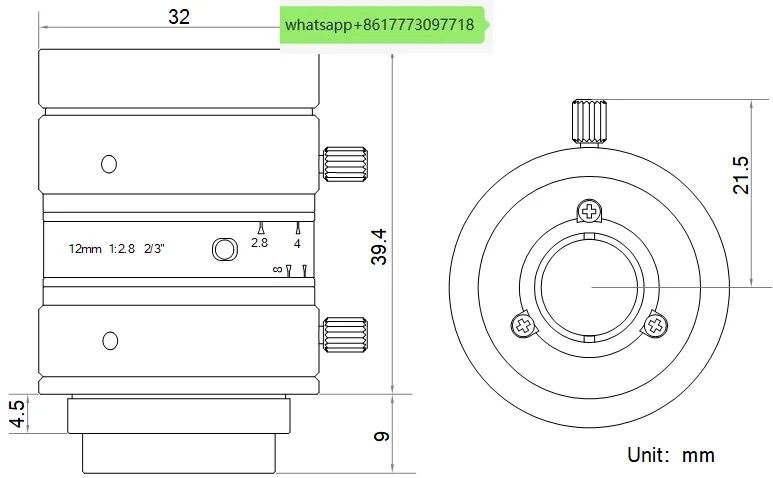 MVL-MF1228M-8MP 8 million pixel fixed focus 12mm 2/3 inch industrial lens