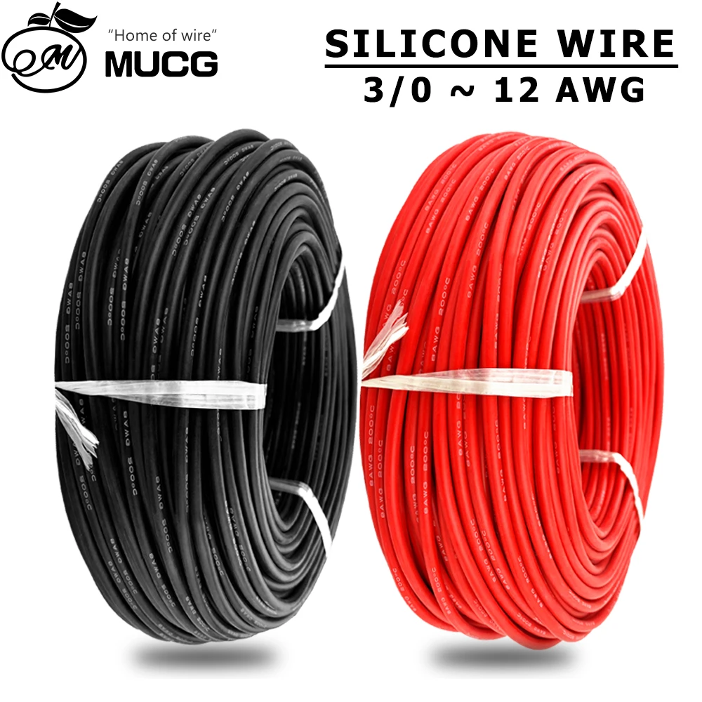 95mm2/75mm2 Silicone cable High Power Electric cable Energy cables Black Red Silicone wire Tinned copper wire 3/0AWG 2/0AWG 1AWG