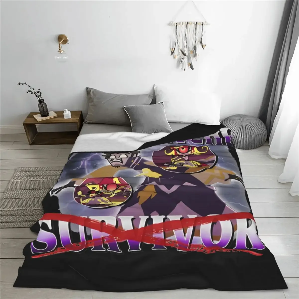 Hazbin Adam Cartoon Hotels Fleece Throw Blanket Tummy Ache Survivor Anime Blankets for Bedding Couch Warm Quilt