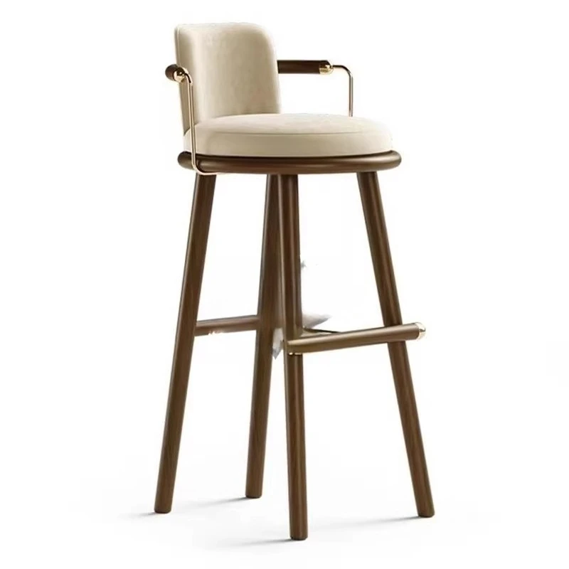 

Modern Luxury Bar Chair High Stool Island Hotel Wood Sales Office Aesthetic Events Garden Taburete Alto Restaurant Furniture