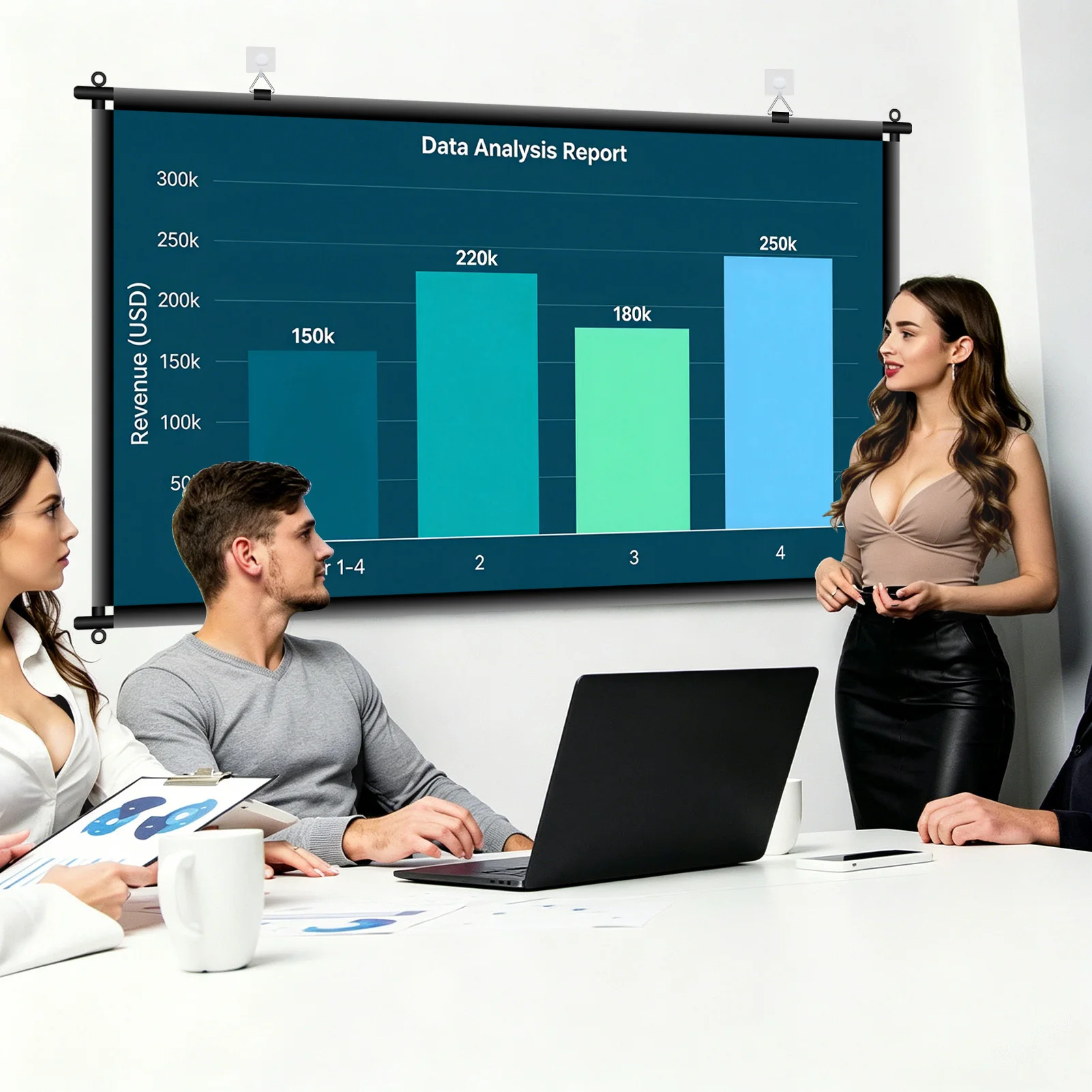 

XIAOHUI 100/120 inch ALR Projection Screen Fixed Frame Anti-light Projector Screen Suitable for telephoto projectors