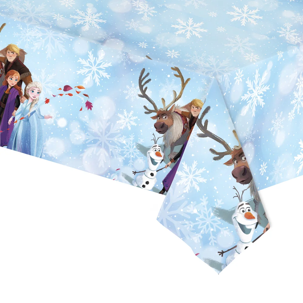 Frozen Anna Elsa Tablecloth Princess Birthday Party Supplies Disposable Tablecover Snowflake Winter Girls Baby Shower Decoration