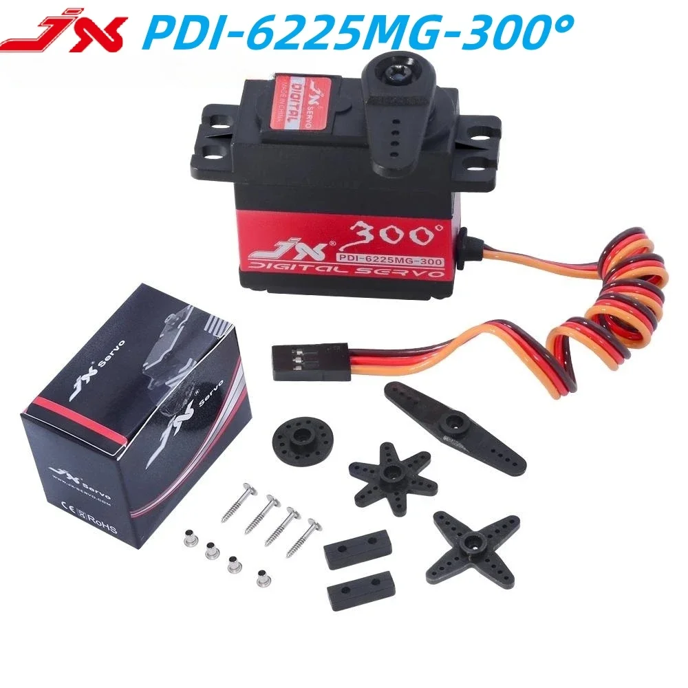 JX PDI-6225MG-300° 300 Degree 62g 25kg 4.8-6V 0.21Sec High Precision Metal Gear Digital Servo for RC Cars Robot Arm Aircraft