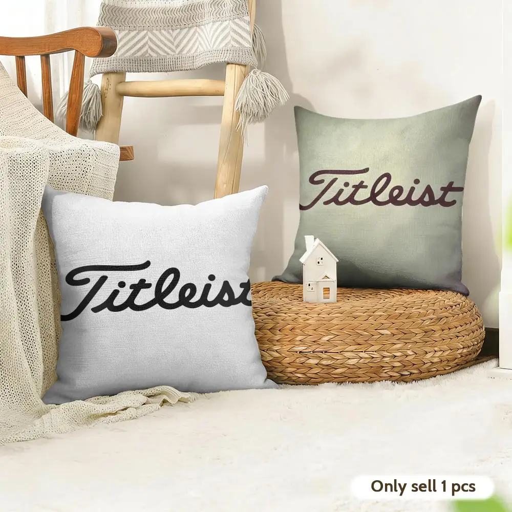 Golf Sports T-TitleistS Cushion Cover Natural Linen Organic Fabric Double-Sided Printing Room Sofa Decor Pillow Case