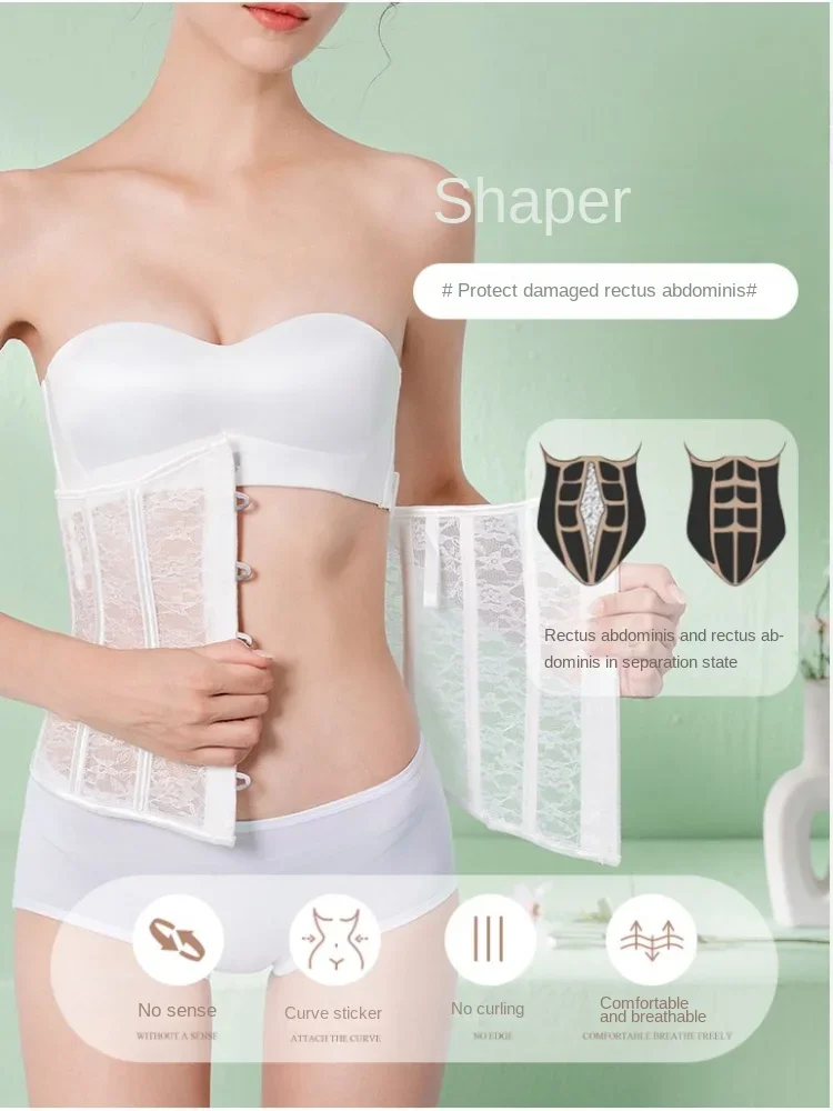 Shapewear Women Hollow Out Hundred Waistband Fashion Lace Belly Thin Girdle Waistband Girdle Girdle Corrective Underwear Belly