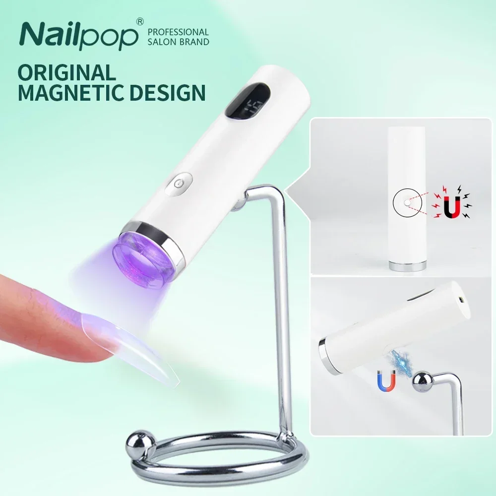 Nailpop-Mini lampe à polymériser les ongles avec tampon en silicone, sèche-ongles, durcissement rapide pour la colle de gel, lumière UV, déterminer debout, nouveau