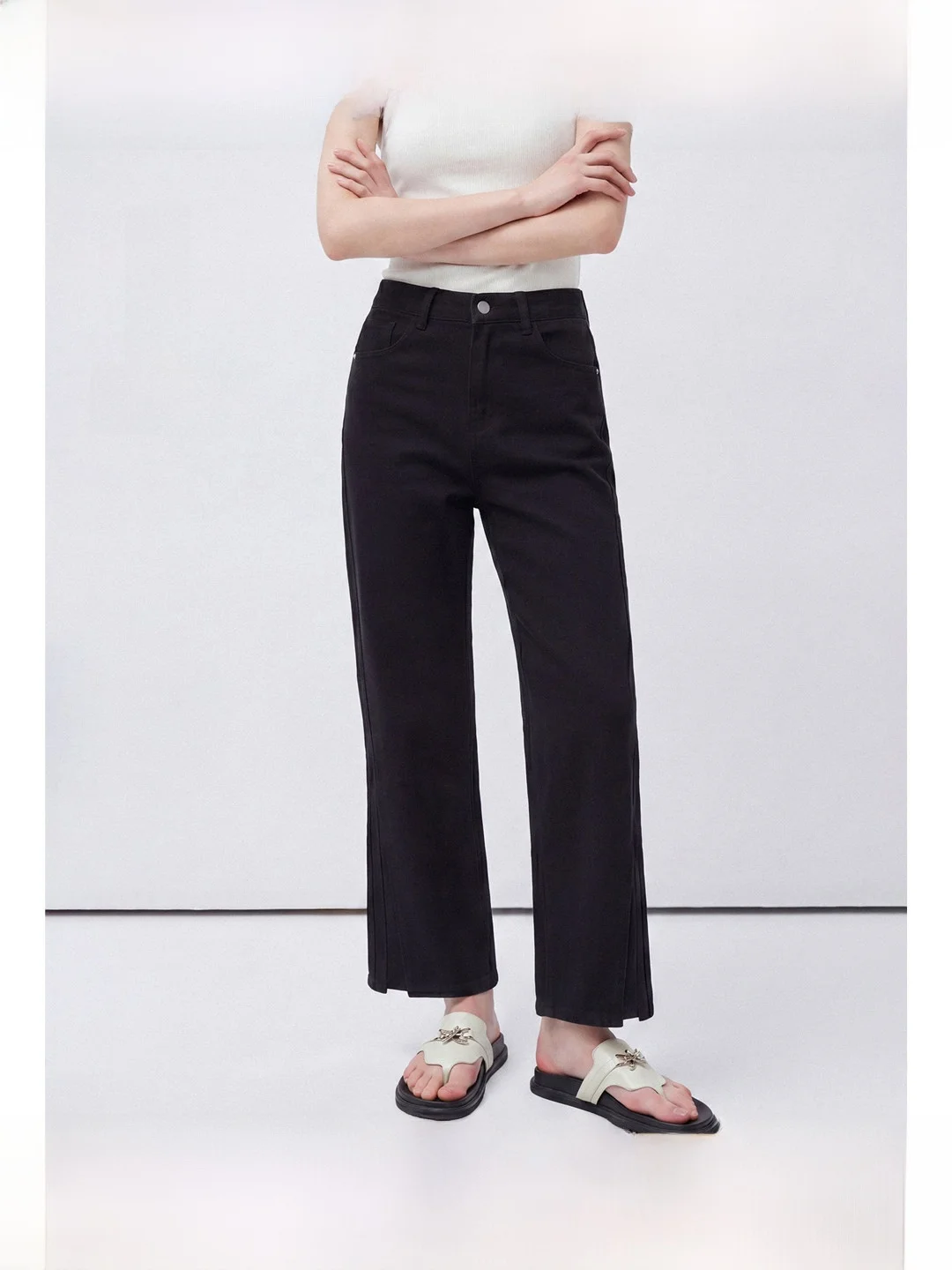 

High Waist Straight Leg Jeans plus Size Women's Summer New Style Versatile Slimming Smoke Tube Pants Comfortable Breathable