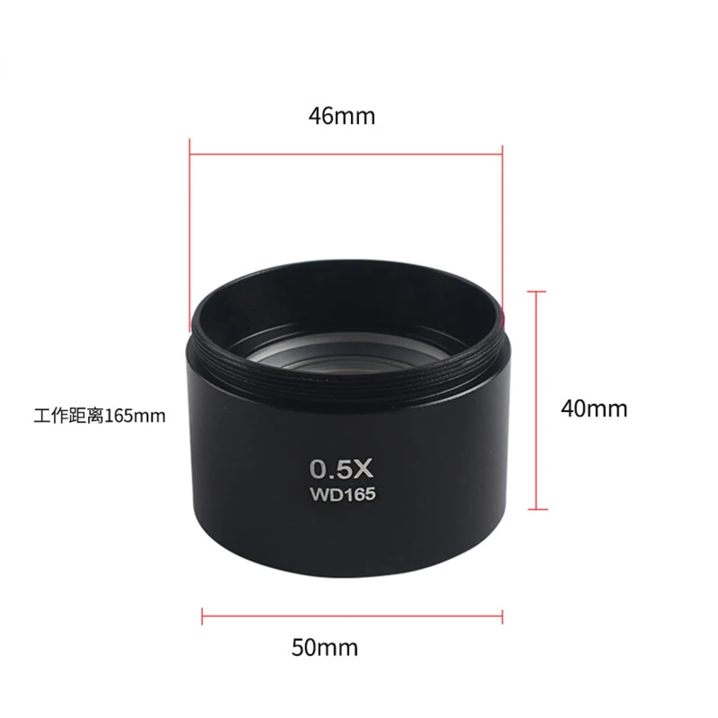 0.5X 0.7X 1.0X เสริมวัตถุเลนส์กล้องจุลทรรศน์เลนส์กล้องถ่ายรูปสำหรับกล้องจุลทรรศน์สเตอริโอ Trinocular ป้องกันฝุ่น Barlow เลนส์
