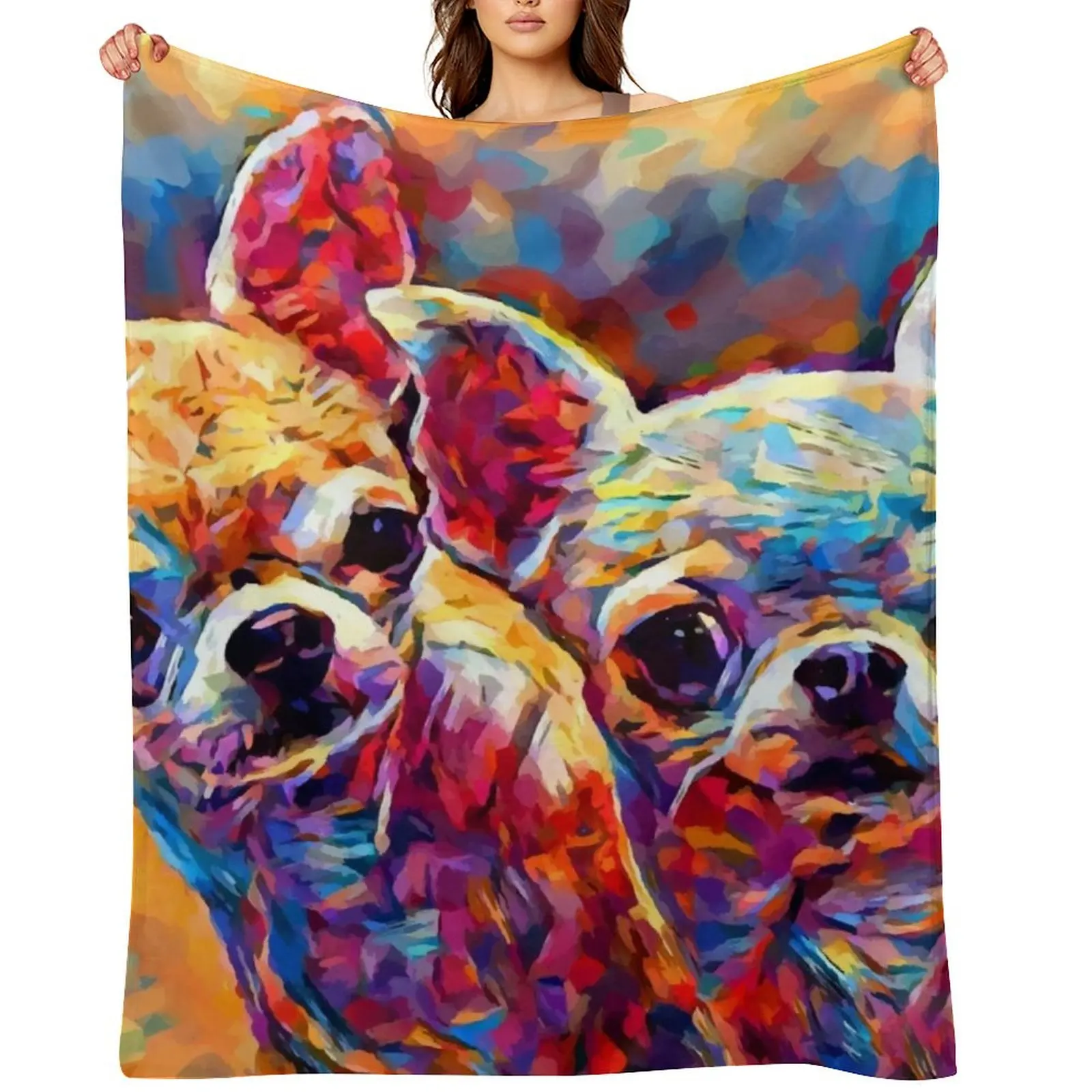Chihuahua Bros Throw Blanket Decorative Sofa bed plaid Decoratives Sleeping Bag Blankets