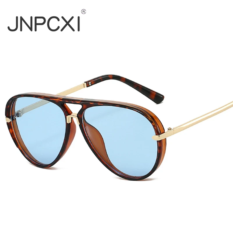

JNPCXI новые модные женские солнцезащитные очки-пилоты с двойными мостами, большие солнцезащитные очки в стиле ретро, яркие цвета с градиентом UV400, мужские солнцезащитные очки в стиле панк
