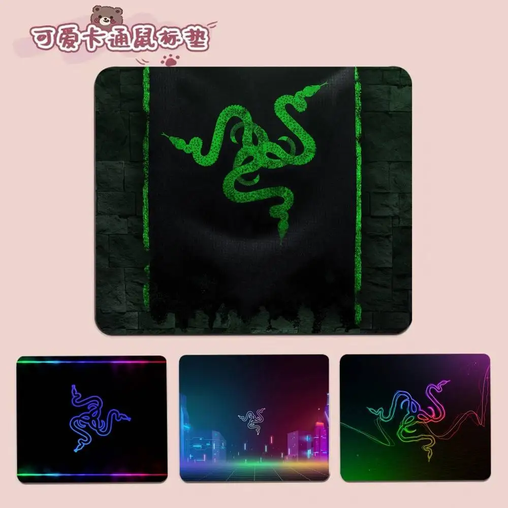 

R-RAZER Logo Game Snake Cartoon 25x29cm Small Office Desk Mat Table Keyboard Mouse Pad Laptop Cushion Non-slip Desk Play Mats