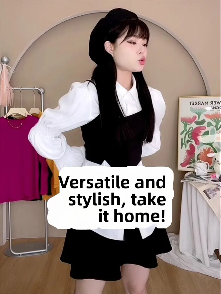 Versatile Short Women's Camisole Top Sweet And Spicy Strap Shirt Blouse Outerwear Layering Utility Fashionable Backless Design