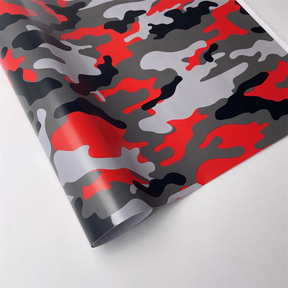 

Camo Series Red Car Film Self Adhesive Camouflage Film Body Color Change Sticker for Car Motorcycle
