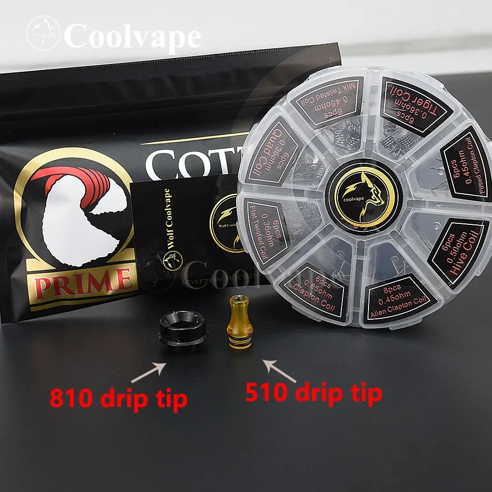 510 الشكل MTL بالتنقيط تلميح موجة بالتنقيط تلميح NI80 قبل بنيت لفائف كيت qp كونغ 28 مللي متر rda 810 بالتنقيط تلميح القطن ل rda rta rdta اكسسوارات