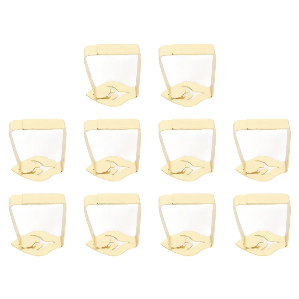 10Pcs Gold /Silver Tablecloth Clips Stainless Steel Leaf Shape Table Cloth Holders Anti Slip 4.9*4.6*3.5cm Table Cloth Clips