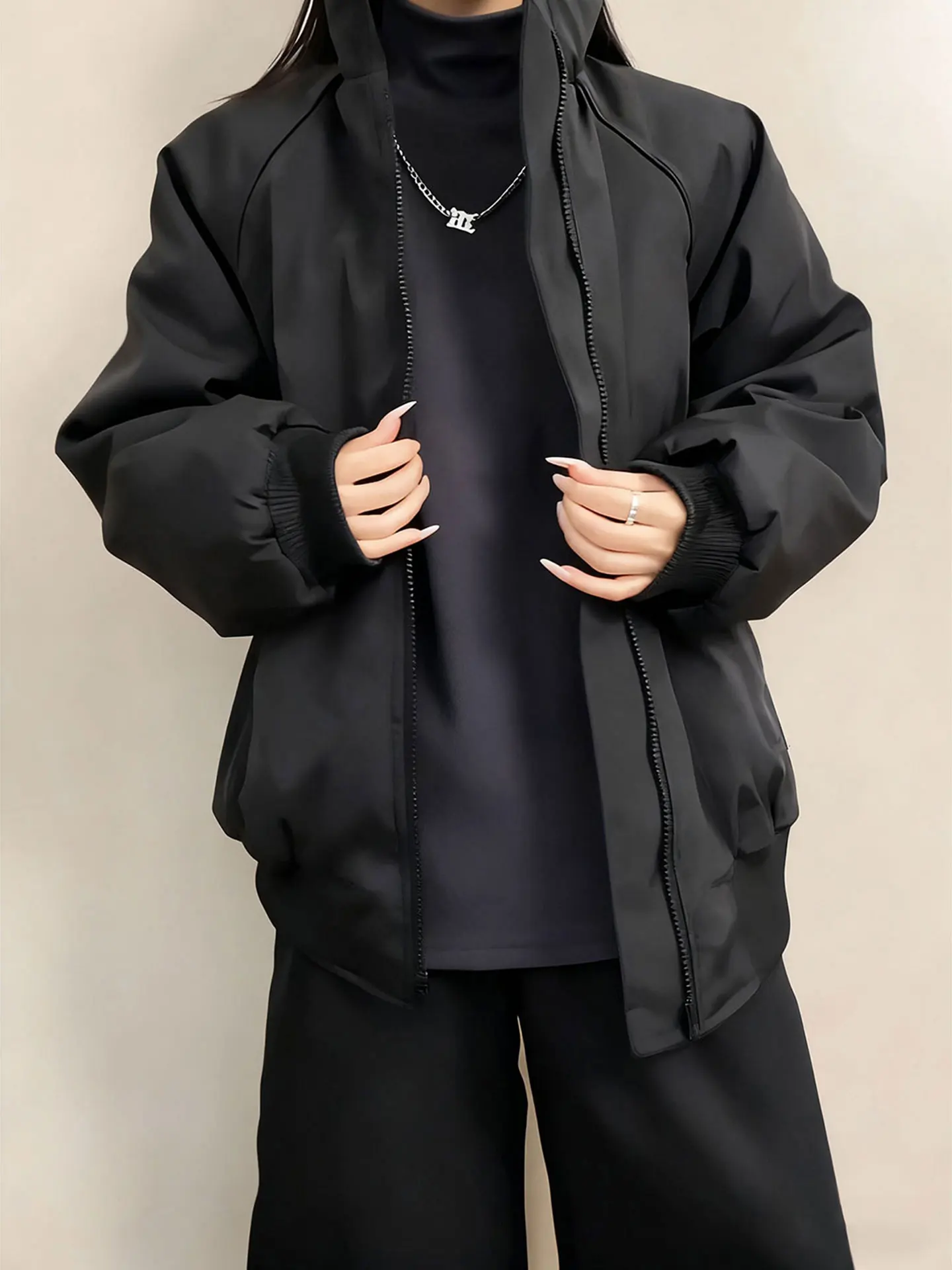 

Thiened Хлопковая рабочая одежда Jaet Мужская зимняя теплая футболка с воротником-стойкой и воротником-стойкой Jaet из полиэфирного волокна Long Sve...