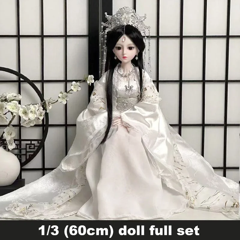 

New 60cm Bjd Doll Full Set 1/3 Ancient Chinese Hanfu Multi Jointed Girl Dress Up Toys Birthday Gift