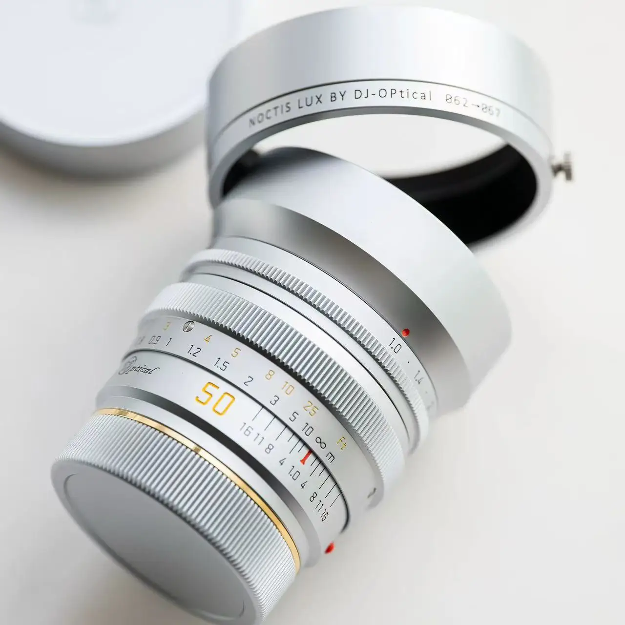 DJoptical NyctaLux MF 50mm F1.0 Limited Silver Paint Manual Focus Lens for Leica M10 M11 M M3 M4 Leica M Mount Lens Full Frame