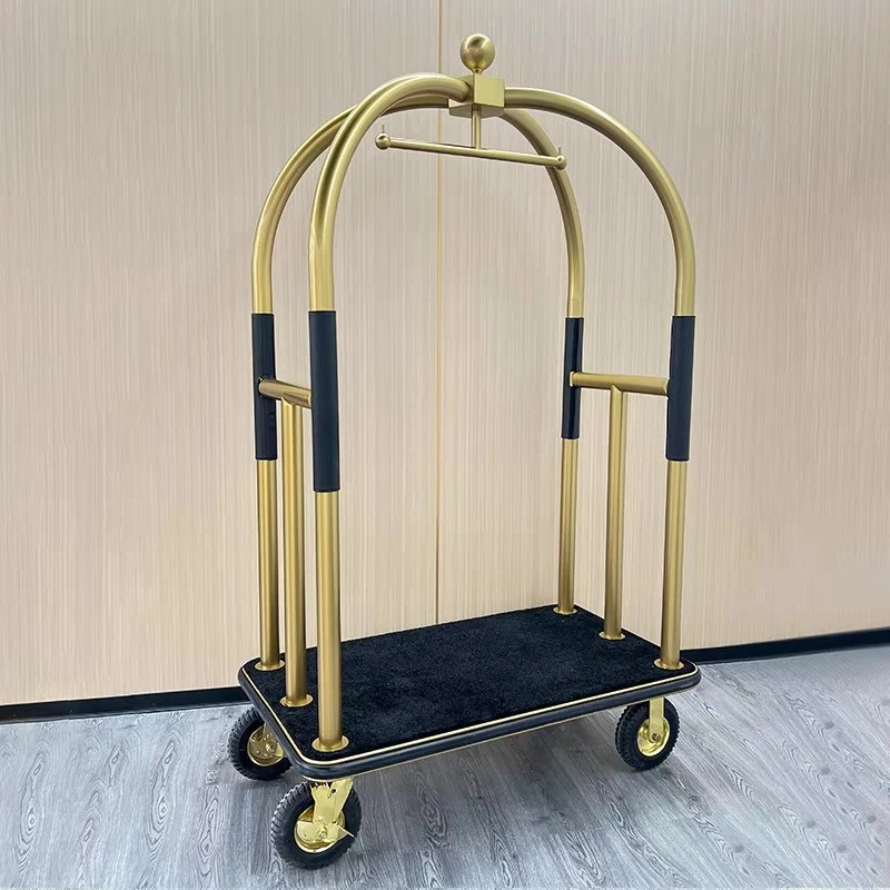 Luggage cart Star hotel lobby Stainless steel luggage service truck