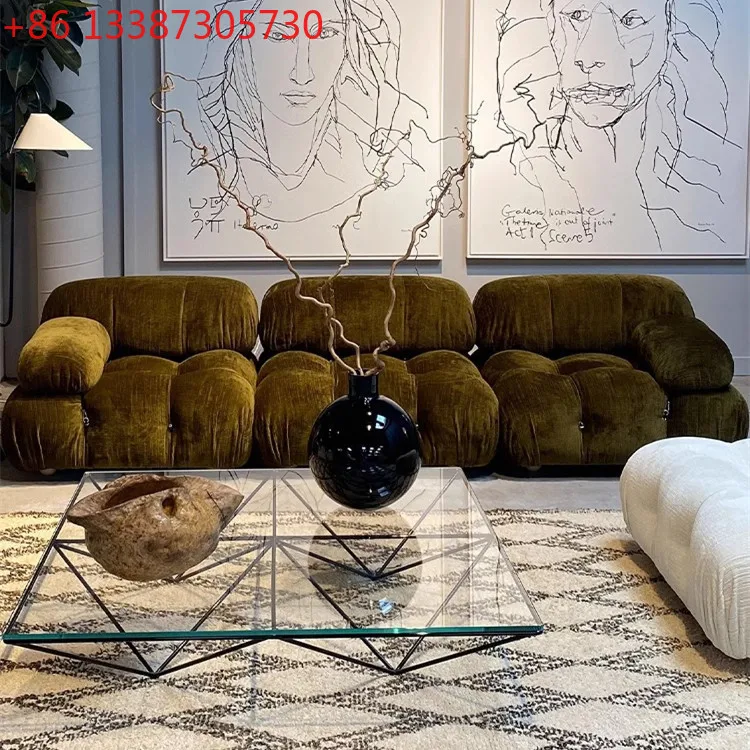 

Modular sofa Italian designer square advanced single multi-person combination fabric sofa