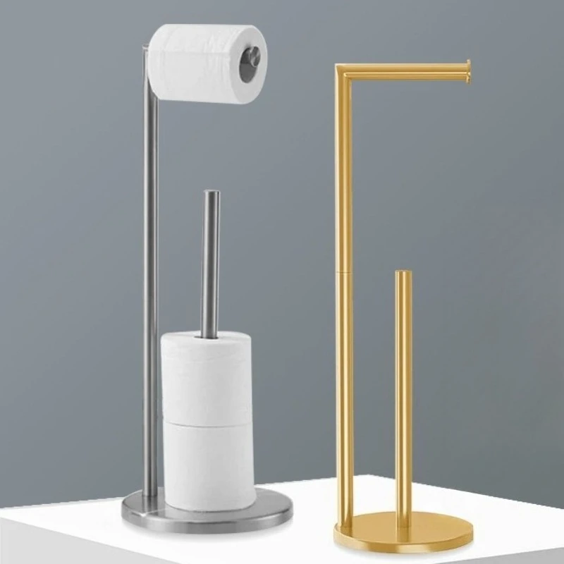 Stainless Steel Toilet Paper Stand Floor Toilet Roll Holders Bathroom Storage Tissue Rack Modern Toilets Anti-Rust Paper Shelves