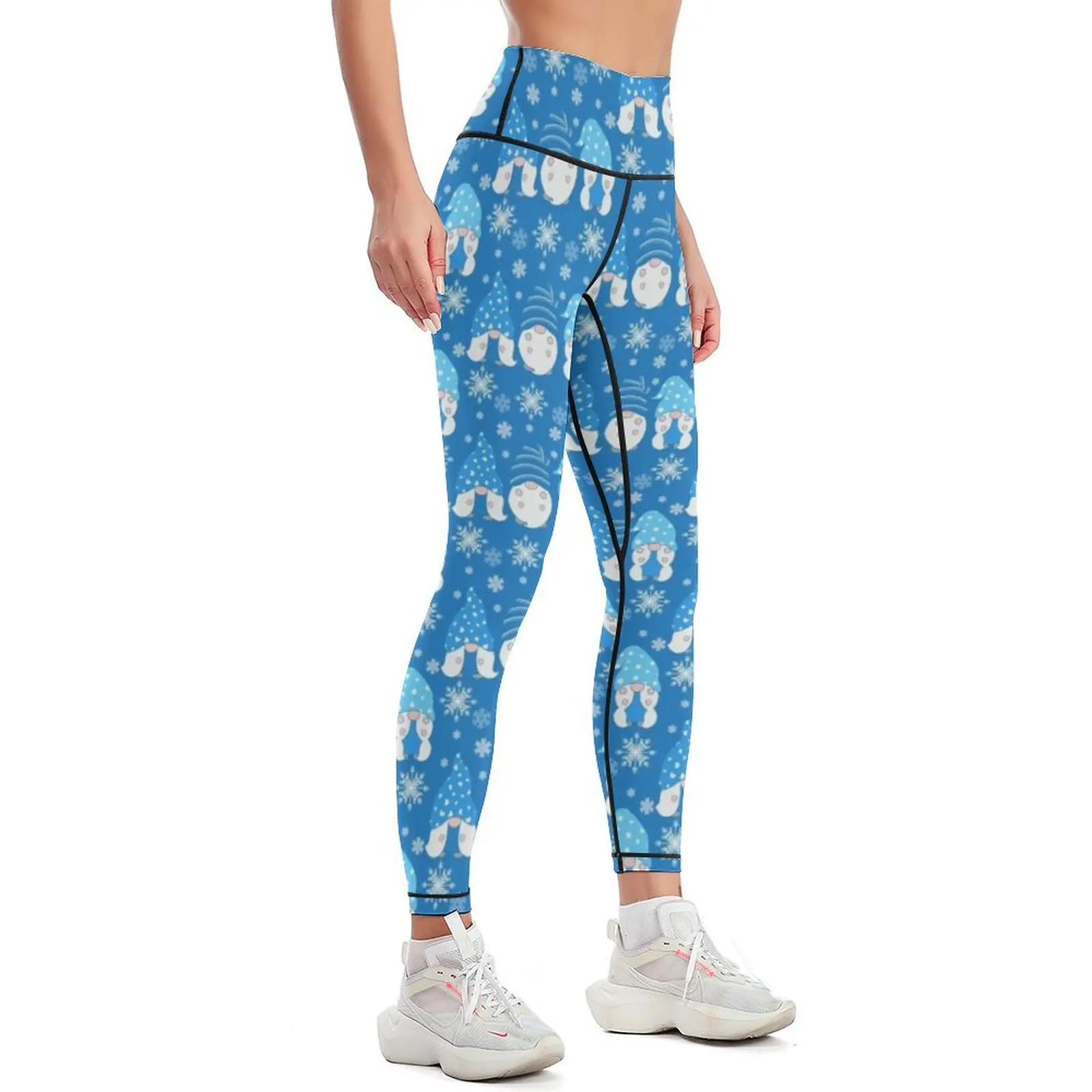 Winter gnomes in the snow Leggings Training pants sports shirts gym Fitness clothing Clothing fitness Womens Leggings