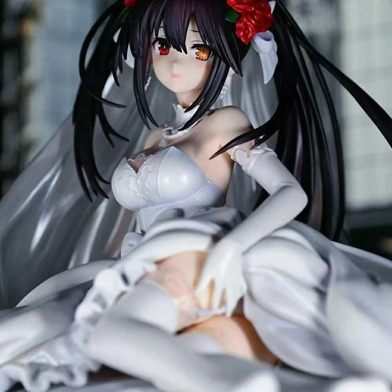 

Date A Live Flower Свадебная серия Аниме Периферийное украшение Свадебное платье Tokisaki Kurumi Красивая девушка Gk Фигурка