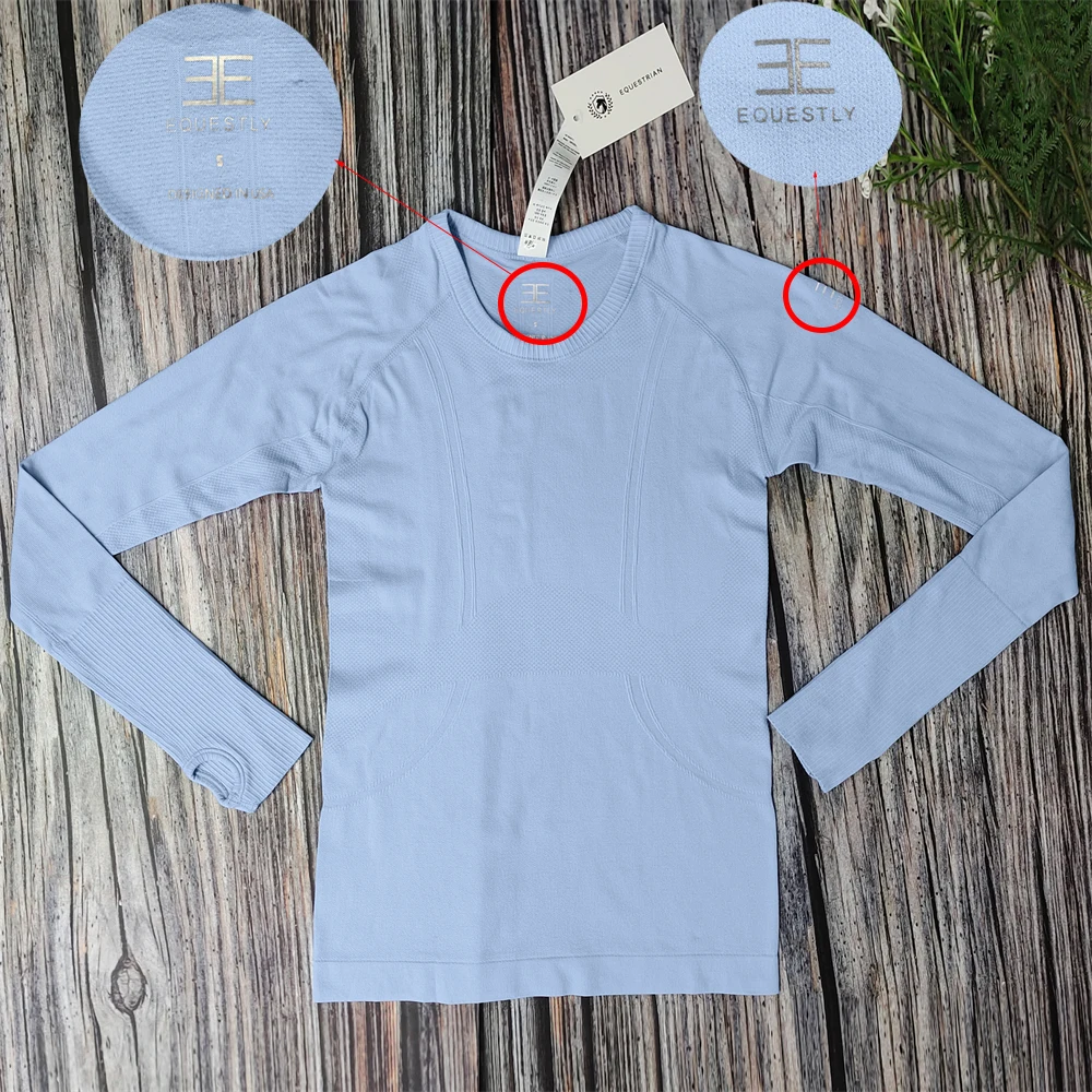 11 لون ركوب الخيل طبقة قاعدة تي شيرت المرأة طويلة الأكمام الفروسية بلايز تنفس ركوب القمصان ملابس الفروسية #1